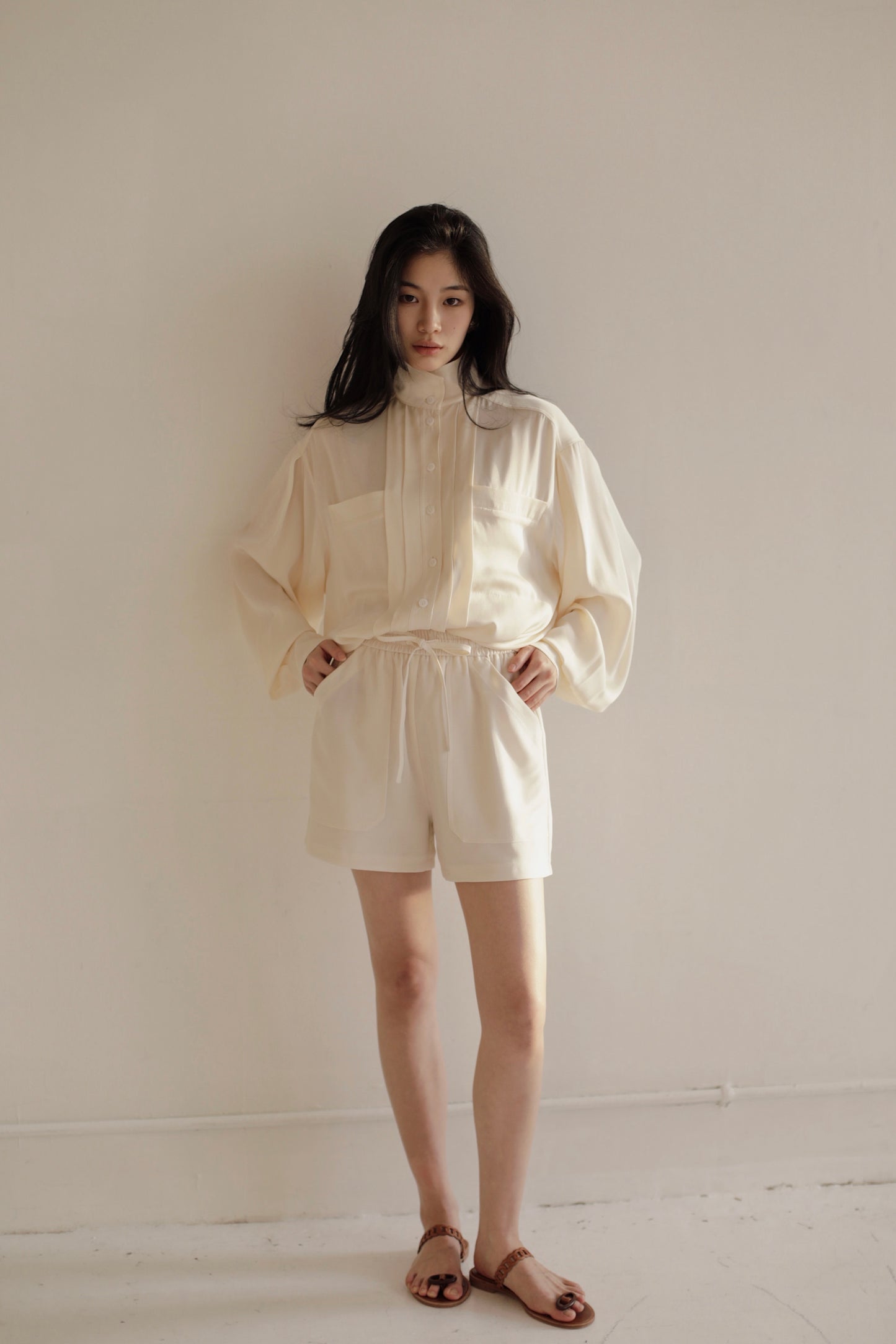 White Drawstring Shorts