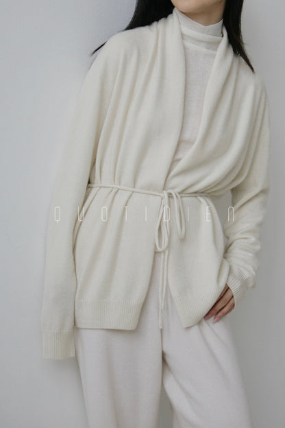 Ivory Cashmere Wrap Cardigan