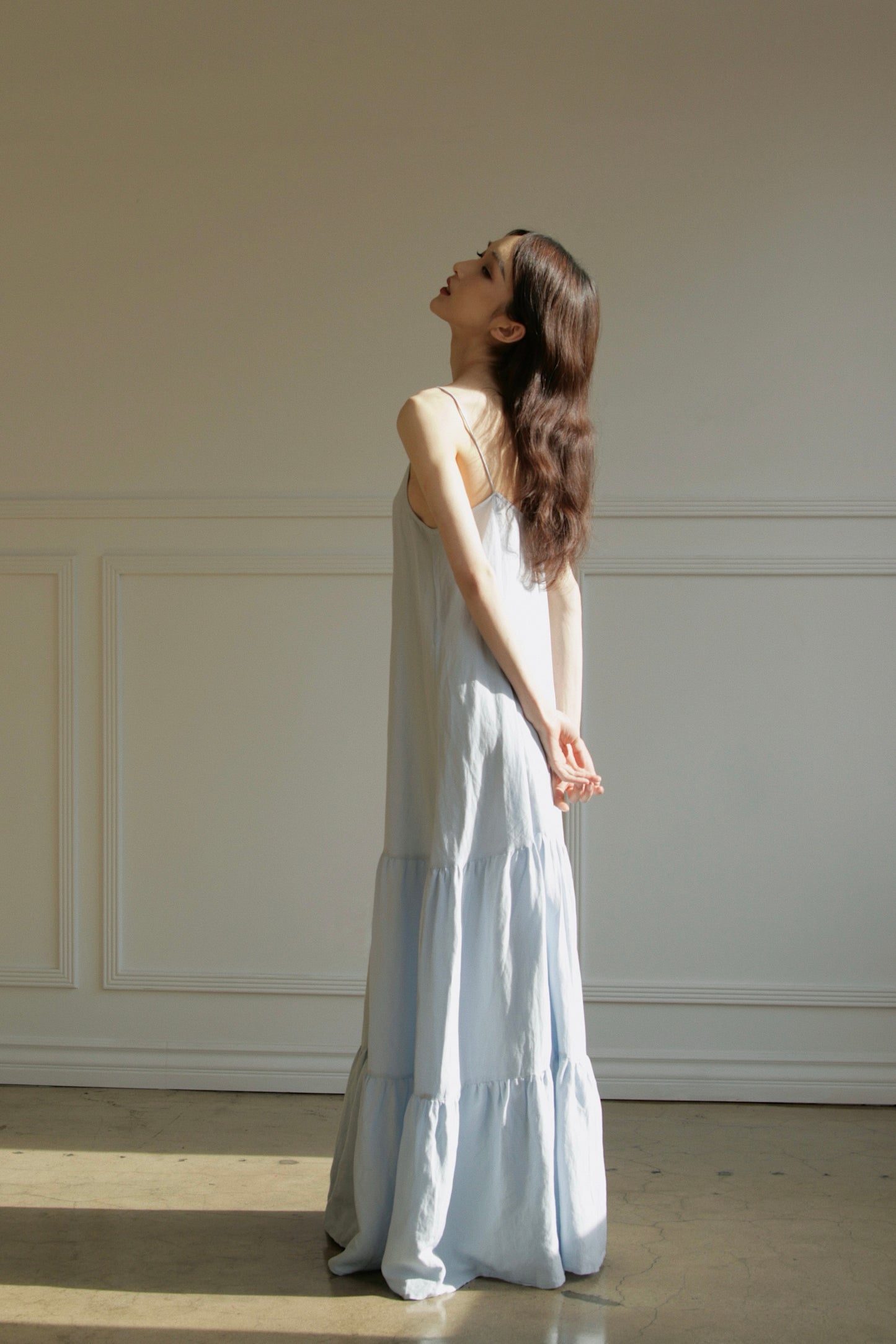 Baby Blue Linen Maxi Dress