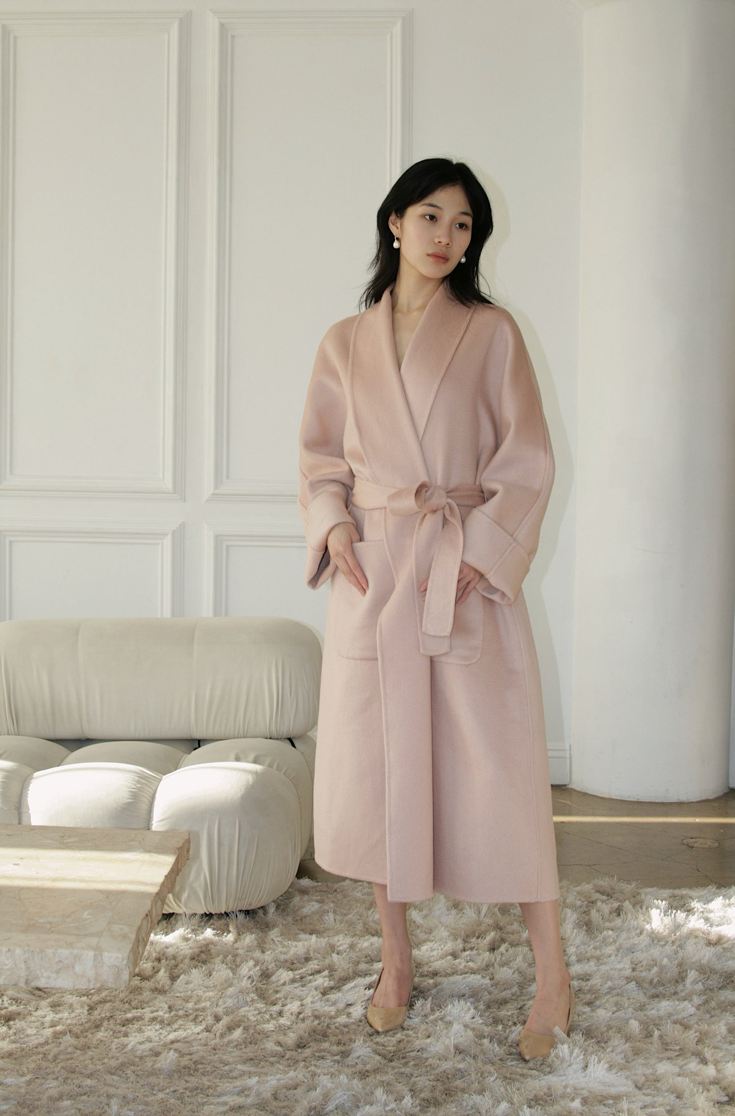 Belle Pink Cashmere Coat