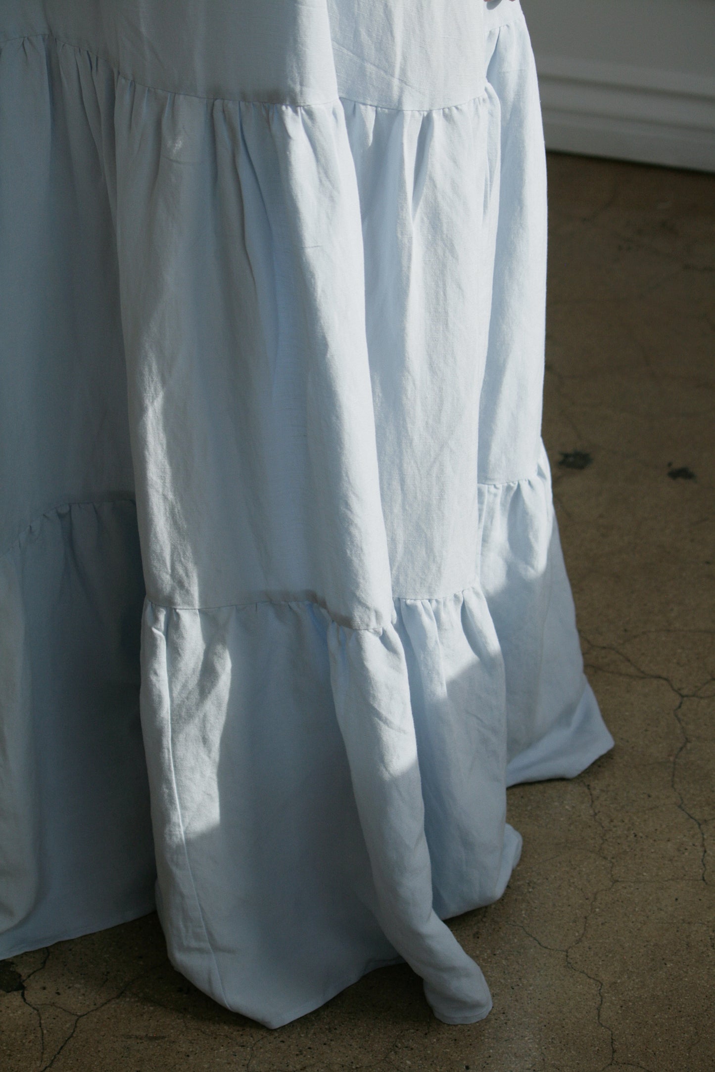 Baby Blue Linen Maxi Dress