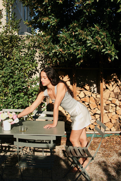 Silk Mini Skirt with Shorts