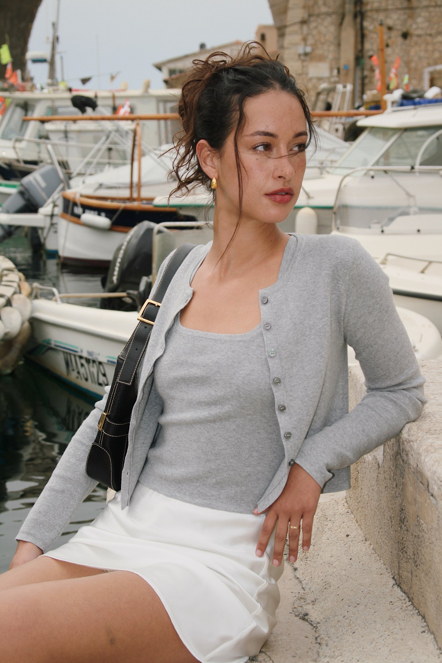 Cashmere Cotton Machine Washable Grey Cardigan