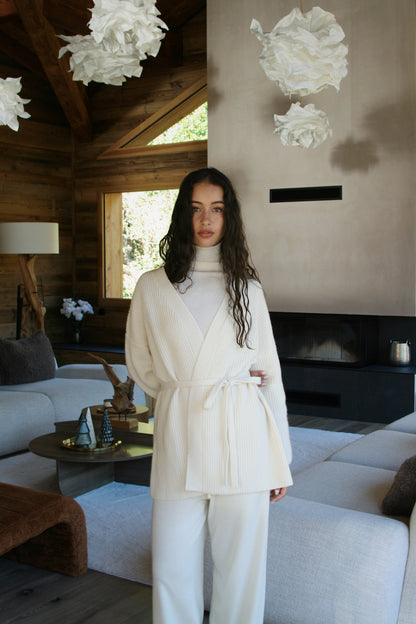 Cashmere Wool Knit Wrap Cardigan