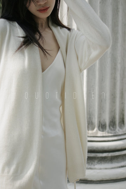 Ivory Cashmere Wrap Cardigan