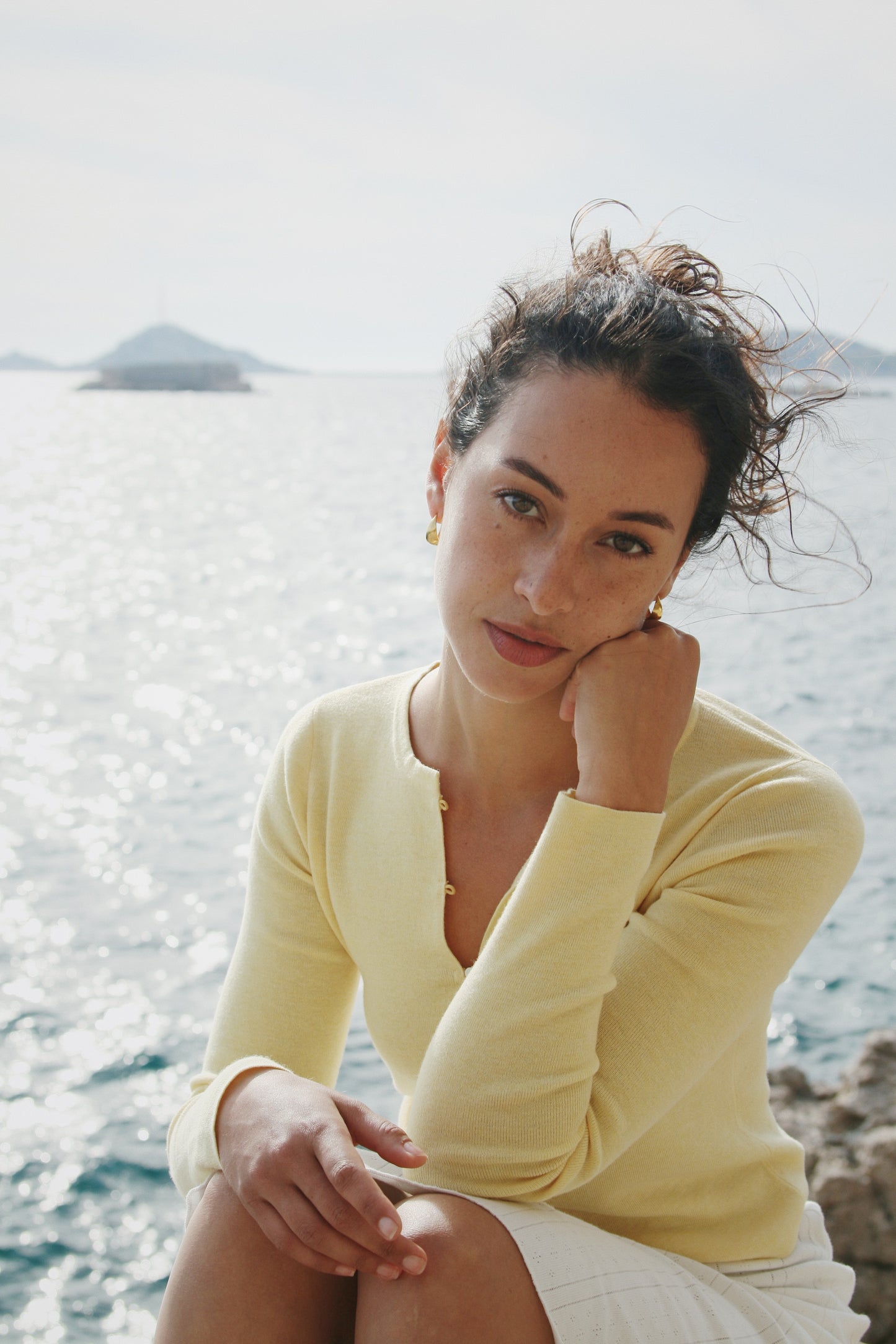 Butter Yellow Wool Machine Washable Cardigan