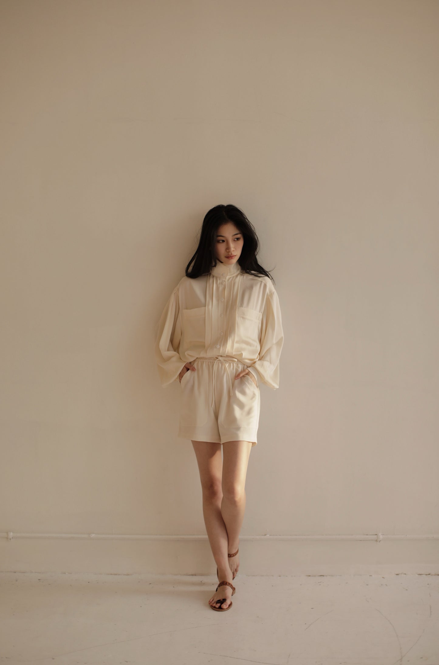 White Drawstring Shorts