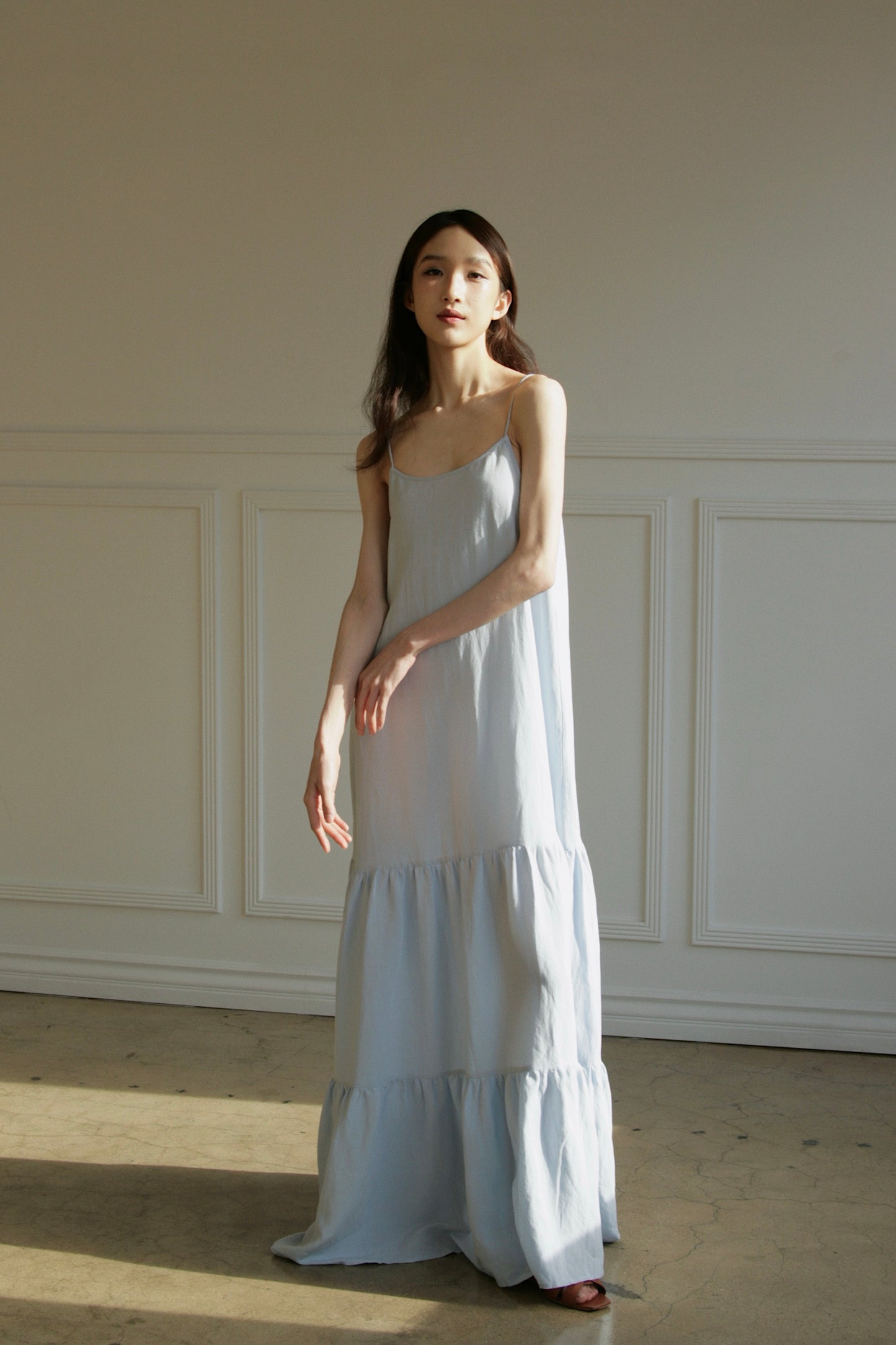 Baby Blue Linen Maxi Dress