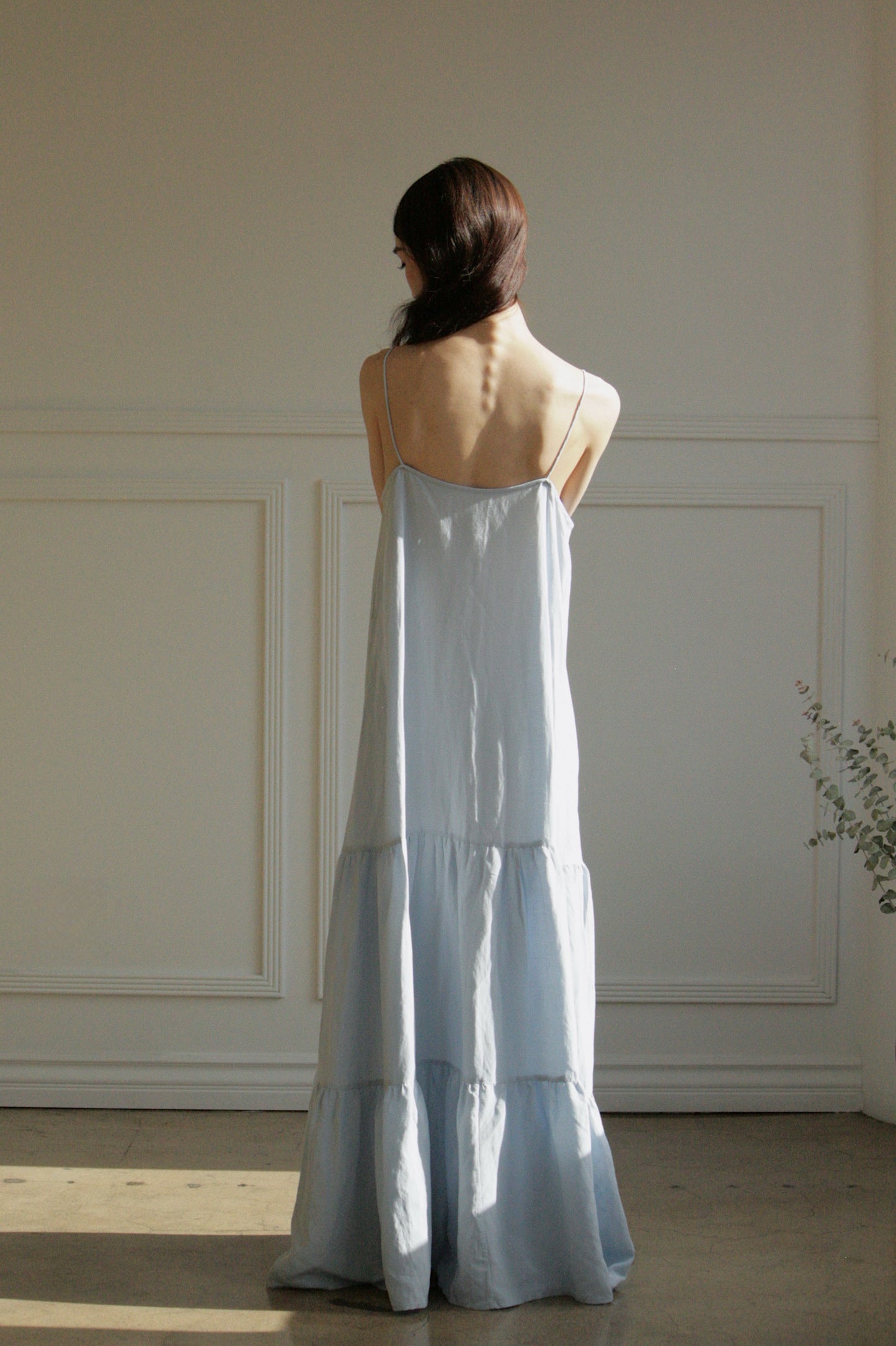 Baby Blue Linen Maxi Dress