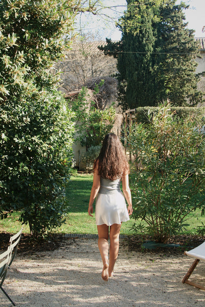 Silk Mini Skirt with Shorts