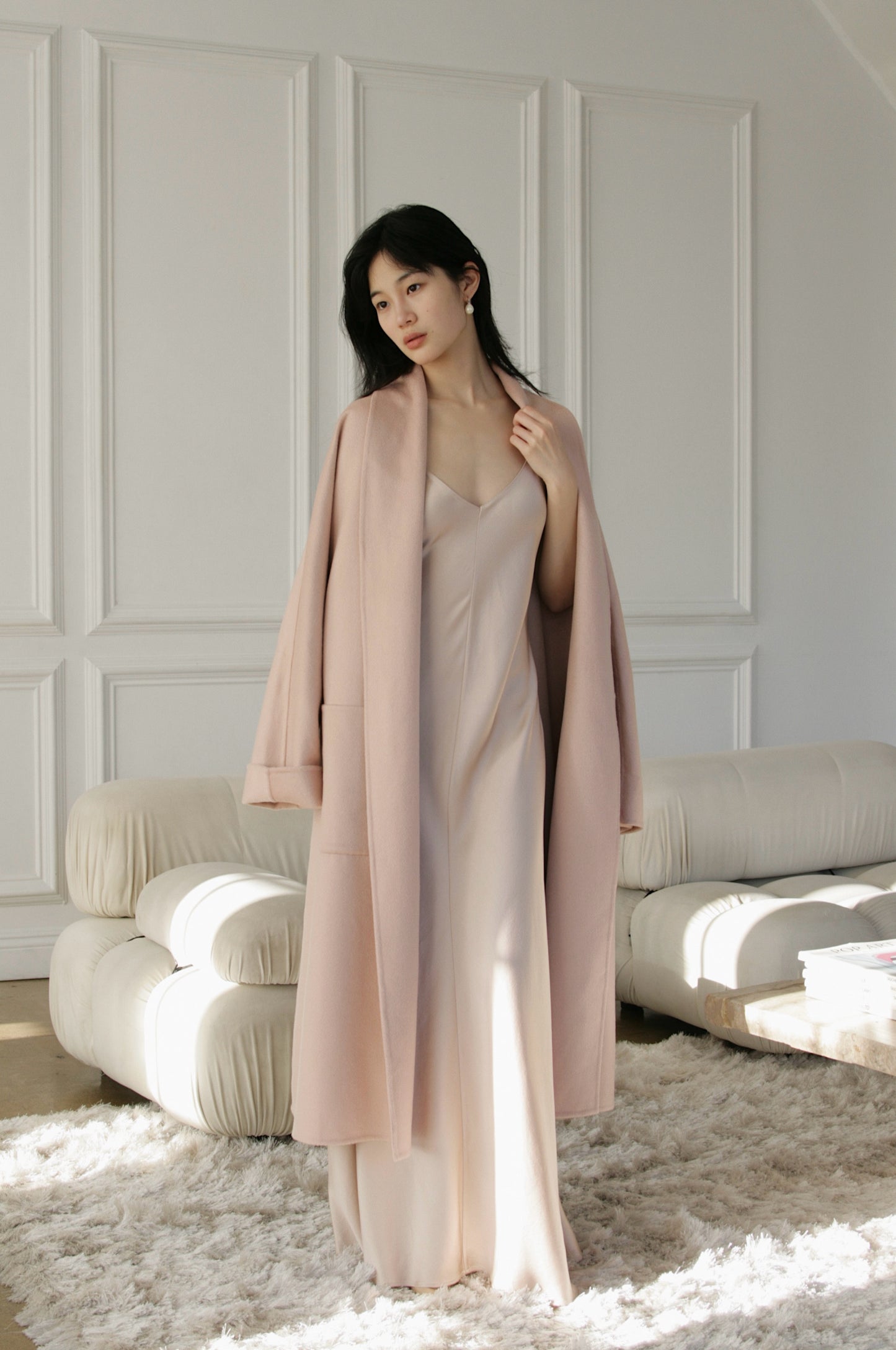 Belle Pink Cashmere Coat