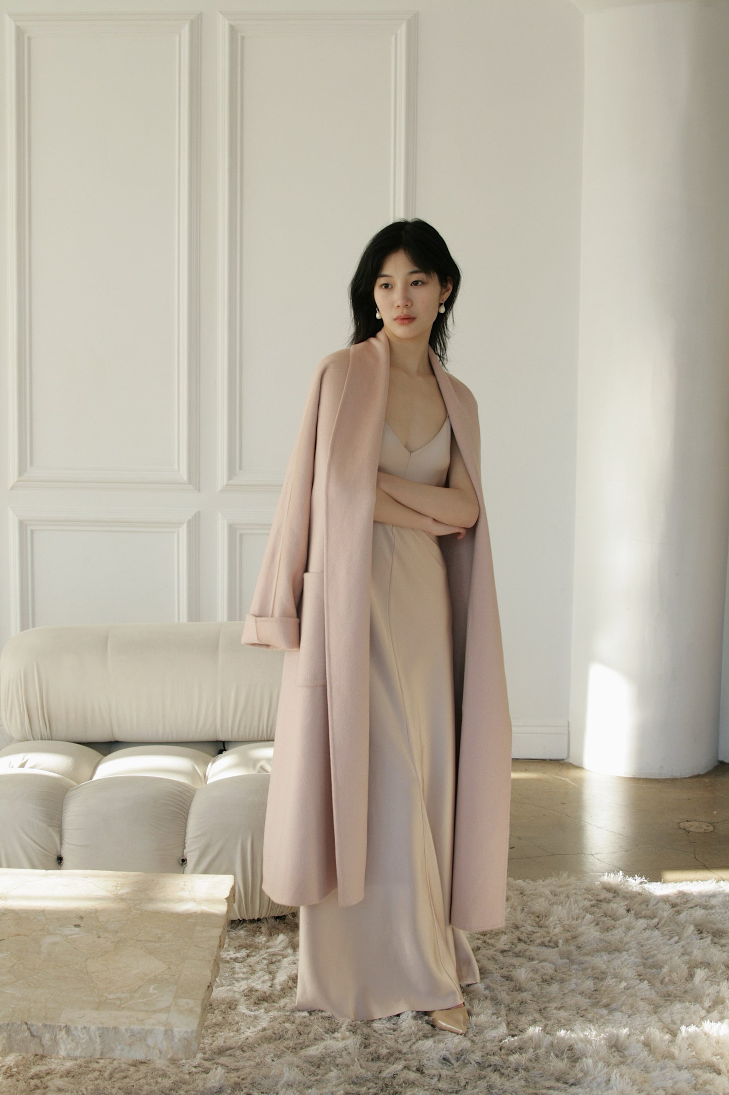 Belle Pink Cashmere Coat