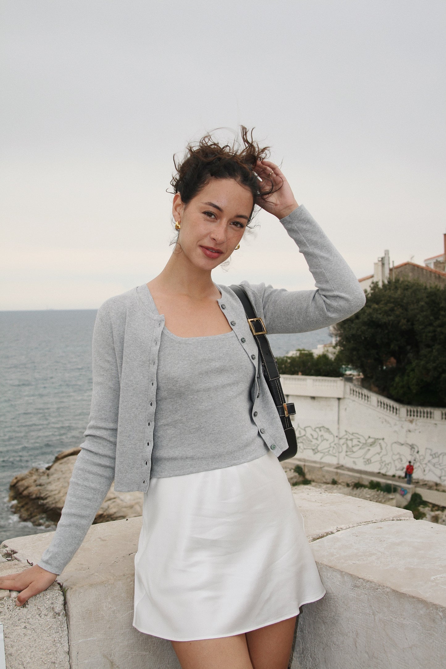 Silk Mini Skirt with Shorts