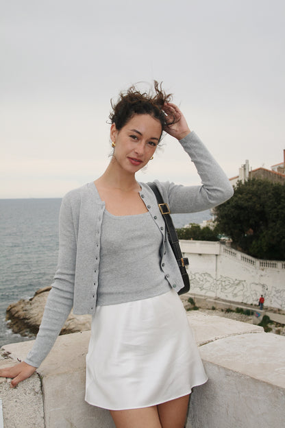 Silk Mini Skirt with Shorts