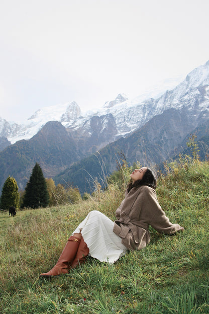 Truffle Brown Llama Cardigan Coat