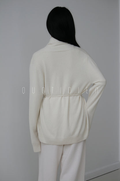 Ivory Cashmere Wrap Cardigan