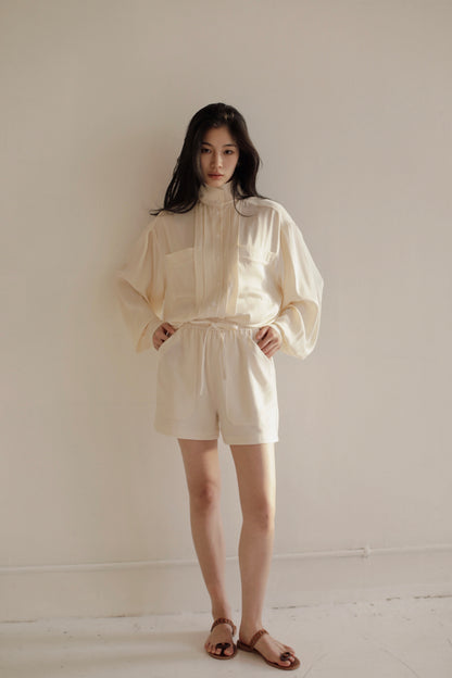 White Drawstring Shorts