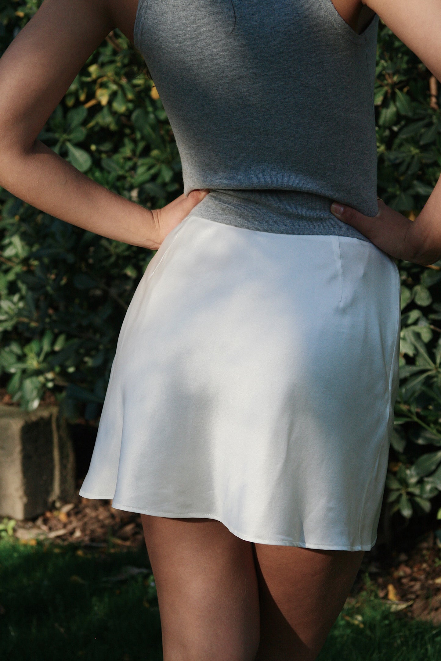 Silk Mini Skirt with Shorts
