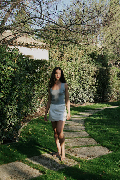 Silk Mini Skirt with Shorts